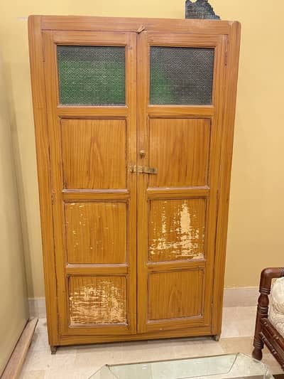 Old Vintage style wooden 2 door wardrobe