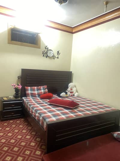 Bed with dressing table and side tables and brand new matress