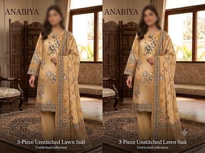Premium Digital Printed Lawn 3-Piece Unstitched Suit