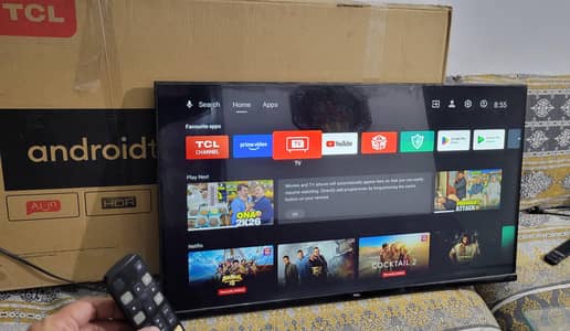 Tcl 40 inch borderless android led with box remote good condition