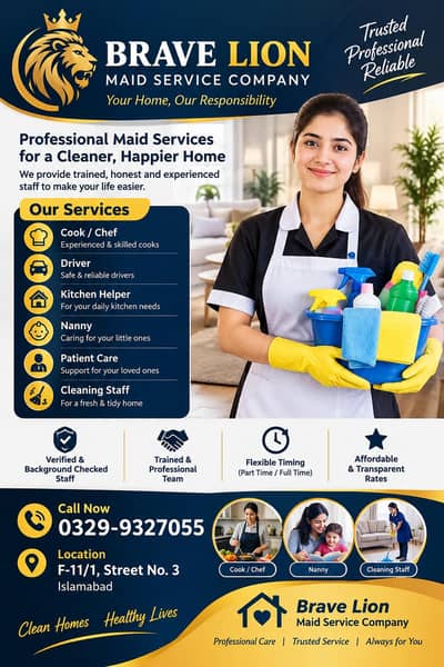 maid services nanyy patient care cook driver security guard