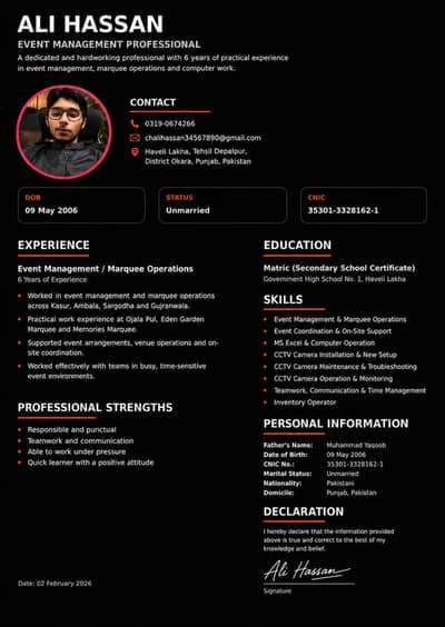 Experienced Event Manager & Marquee Operator Looking for Job