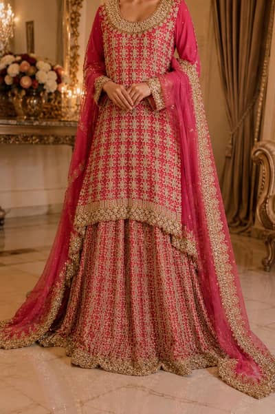 Bridal Lehenga Red Heavy Work - Once Used - Urgent Sale - Rawalpindi