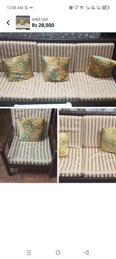 6 setr Wooden sof for sale