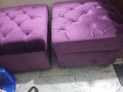 storage sofa puffy pair