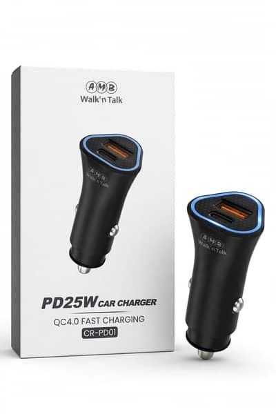 AMB Walk'n TalkPD25W CAR CHARGERQC4.0 FAST CHARGINGCR-PD01
