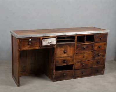 Wooden marble top counter