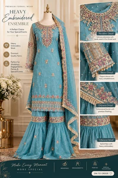Heavy Embroidered lehnga set /heavy handwork