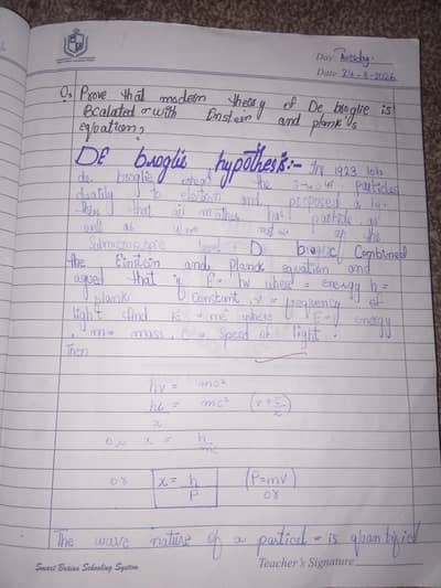 hand written work