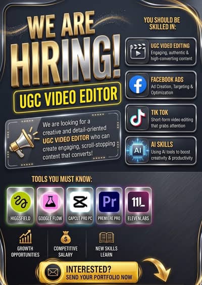 We're Hiring UGC Editors
