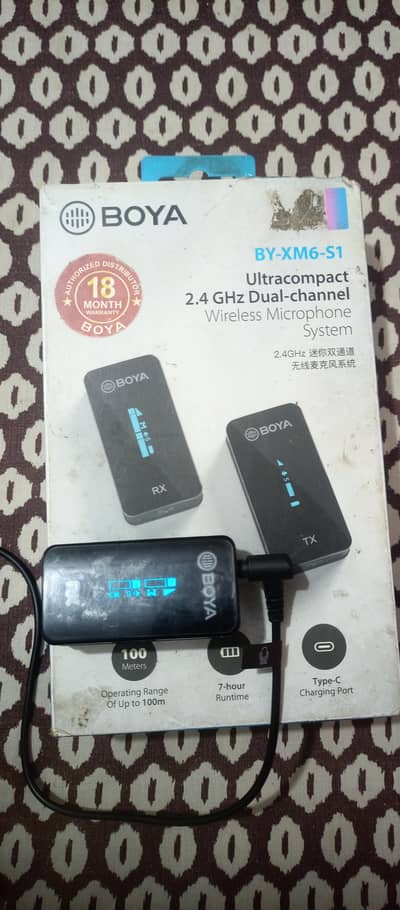 BOYA BY-XM6-S1 ultracompact 2.4 Ghz Dual channel wireless microphone