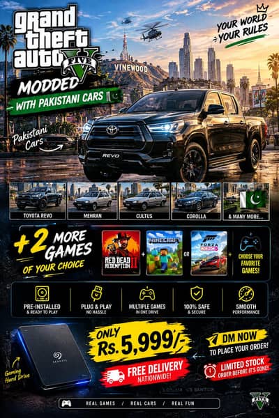 GTA V MODED WITH PAKISTANI CARS PLUG & PLAY