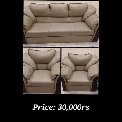 Leather sofa set