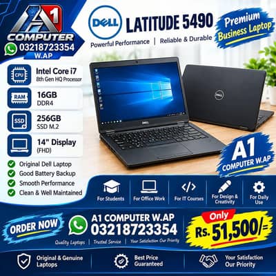 i7 8th gen 16gb ram 256 SSD Dell 5490