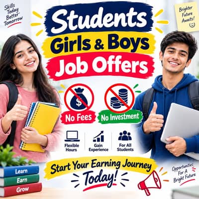 Part time only students job girls boys