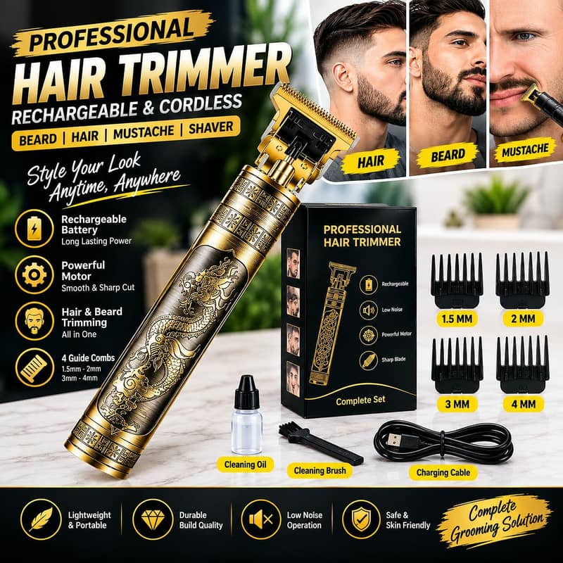 Trimmer Rechargeable Machine with complete Box 0