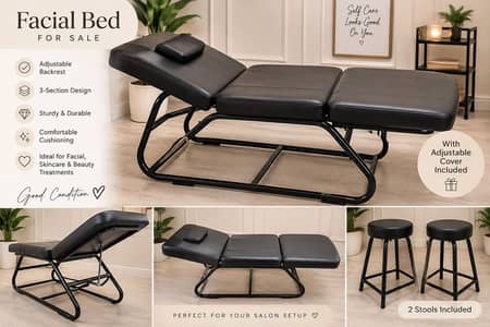Facial bed with 2 stools