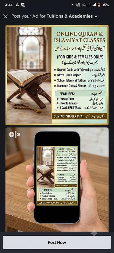 Online Quran & Islamiyat Teacher (Female Tutor for Kids)