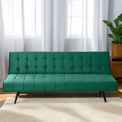 Modern Green and Black Sofa Cum Bed – Stylish & Comfortable