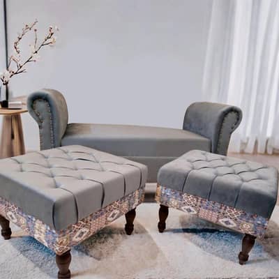 4 seater puffy set sofa Malai velvet