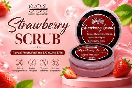 SCS strawberry scrub 100ml-Dark Spots & open pores  KY Liya original
