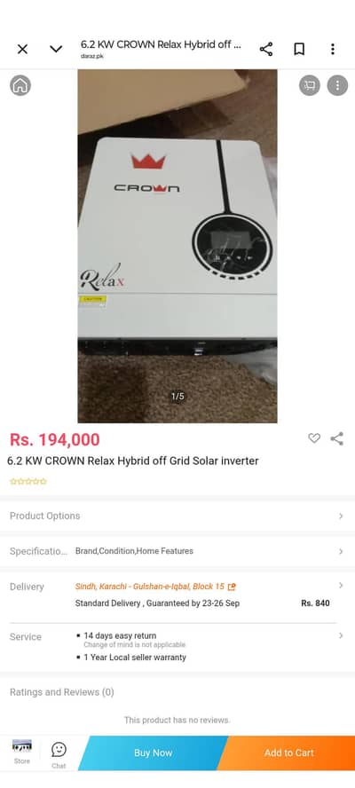 crown solar inveter 6.2kw. 0300.9217309