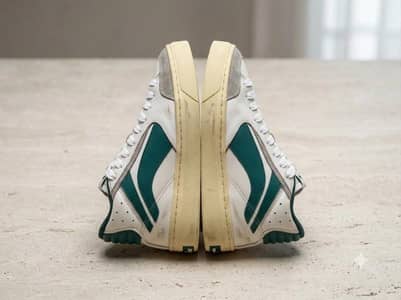 Imported Green & White Sneakers - Size 8 (Slightly Used)