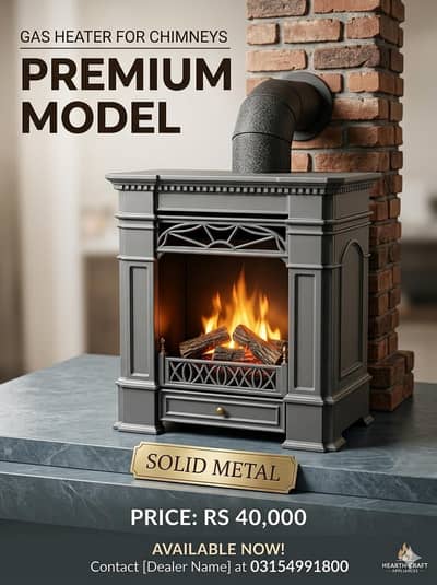 Premium Solid Metal Gas Chimney Heater – Excellent Condition