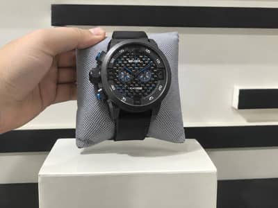 50mm Big Dial Men’s Wrist Watch – Black Blue