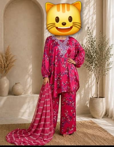 3 piece silk kaftan dress