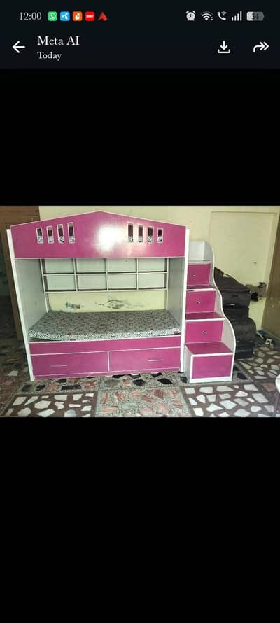 triple bunk bed with drawer stairs