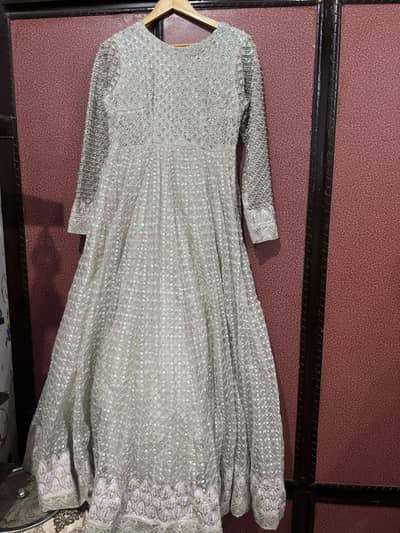 maxi in organza full embroidery