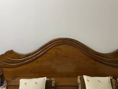 Solid wood bed with dressing table up for grab