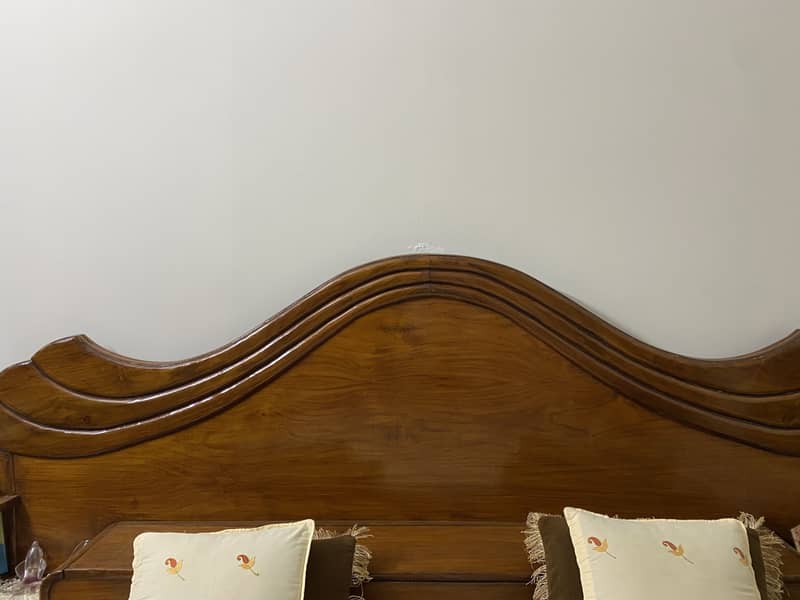 Solid wood bed with dressing table up for grab 0