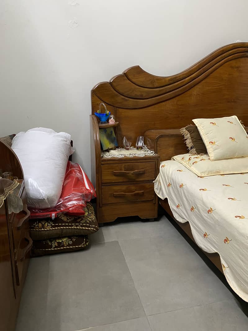 Solid wood bed with dressing table up for grab 2