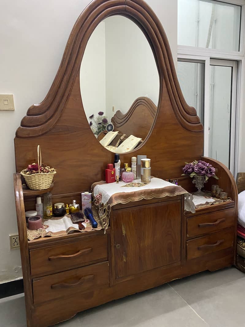 Solid wood bed with dressing table up for grab 5