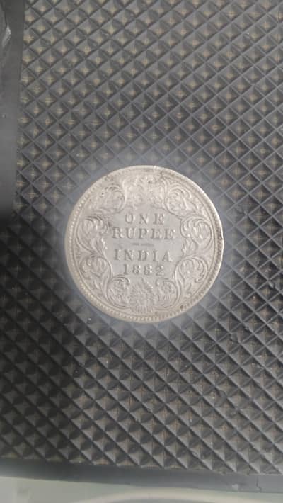 One rupee India 1882 silver coin