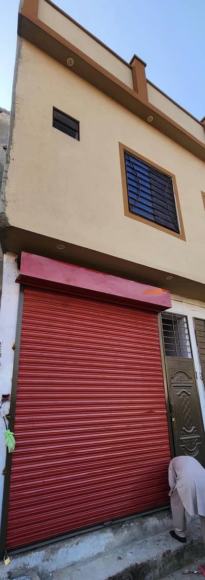 1 marla shop and 1 bed flat  for sale