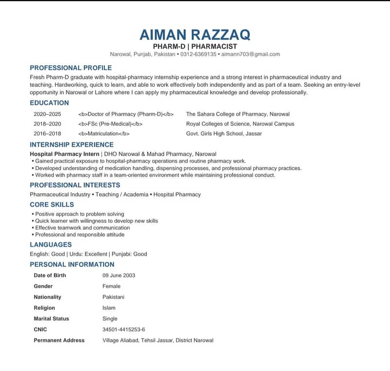 Pharm D 1