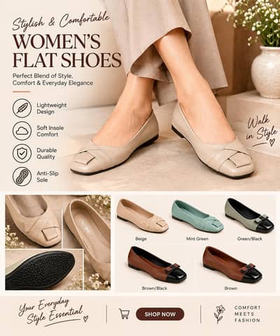 Women’s Stylish Comfortable Flat Shoes – New Multiple Colors