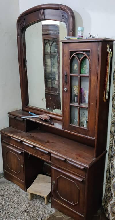 wooden dressing table and showcase
