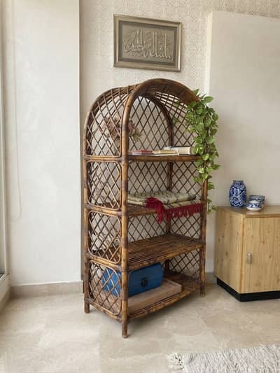 Cane rattan shelf