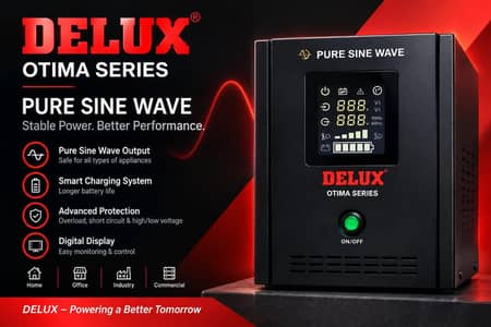 DELUX OTIMA 2000VA Pure Sine Wave UPS – 1400W, 24V