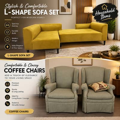 L- Shape Sofa - Corner Sofa - Bedroom Chairs - CoffeE Chairs