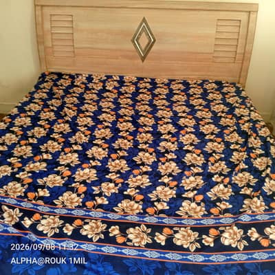 double bed and 2side tables with mattress