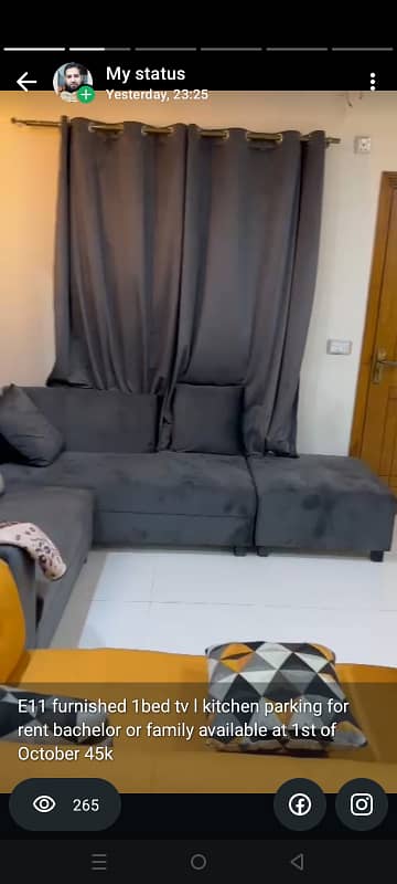 E11 Furnished 1bed Apartment For Rent