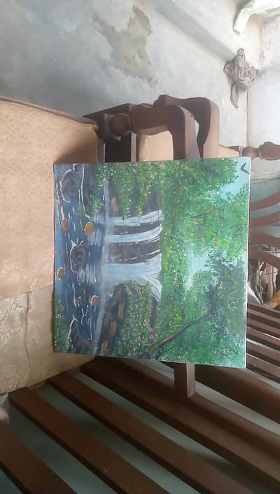 Handmade Nature Landscape Painting – 14×14 Inch