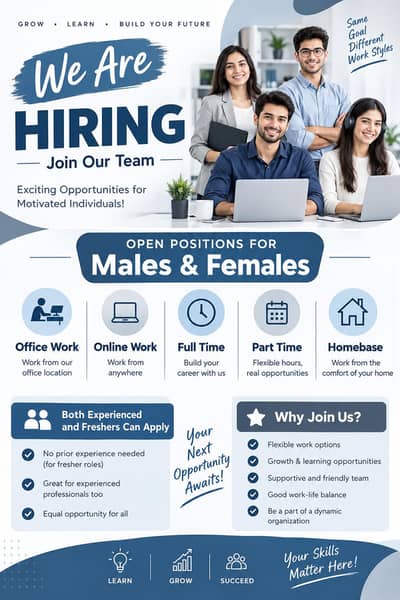 Online Work for Males and Females
