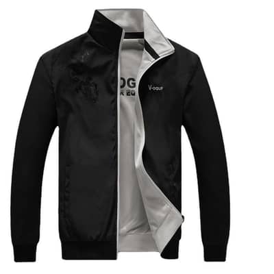 Men’s Stylish Black & Purple Jacket – Winter Casual Wear