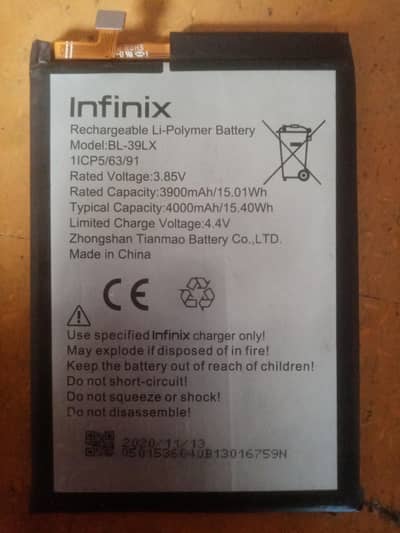 infinix original battery. Model:BL-39LX